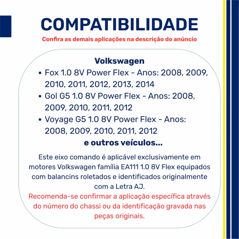Eixo Comando Gol 1.0  8v.g5 Power. - Aj