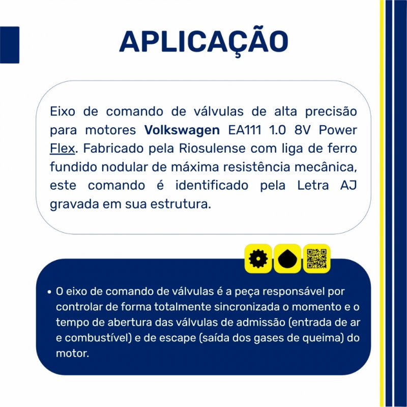 Eixo Comando Gol 1.0  8v.g5 Power. - Aj