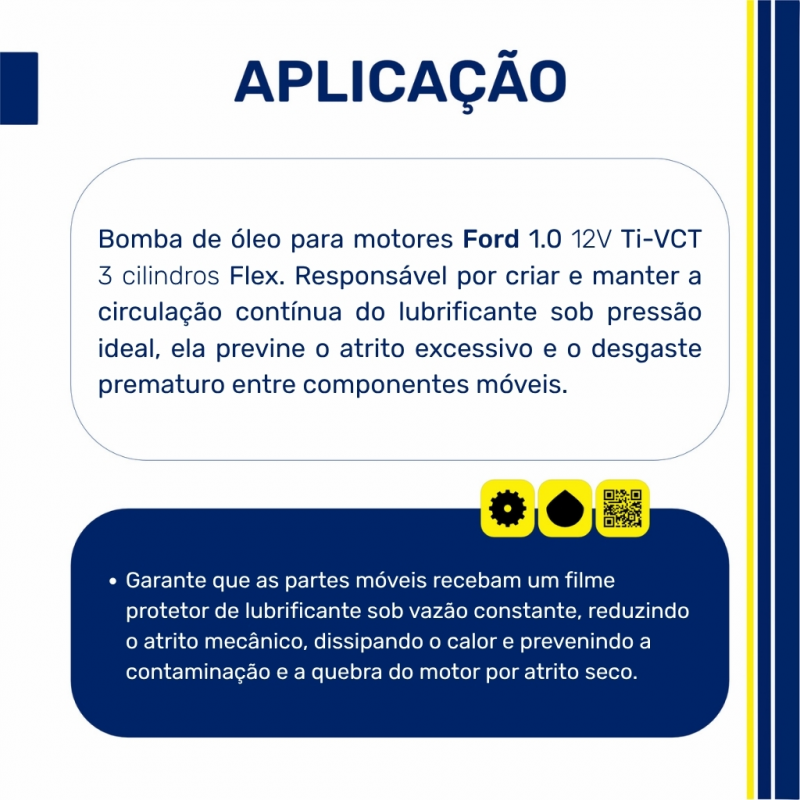 Bomba de Óleo Ford Ka 1.0 12V 3 Cilindros Ti-VCT - Frontier