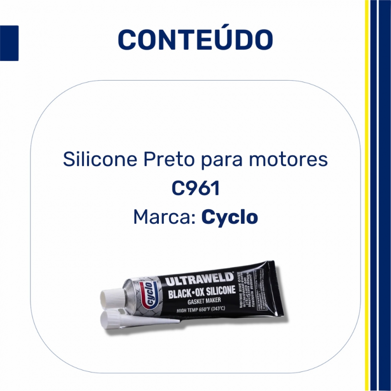 C961 - Silicone Preto Alta Temperatura 95g Formador de Juntas RTV - Cyclo