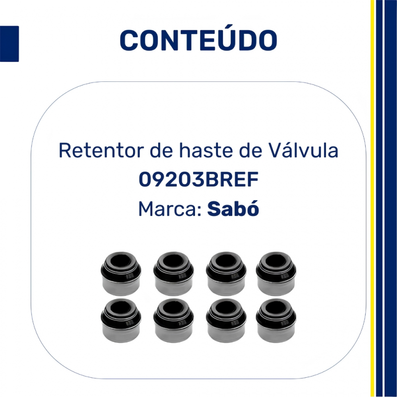 09203BREF - Retentor de Válvula Gol 1.0 16V 6mm e Duramax - Sabó
