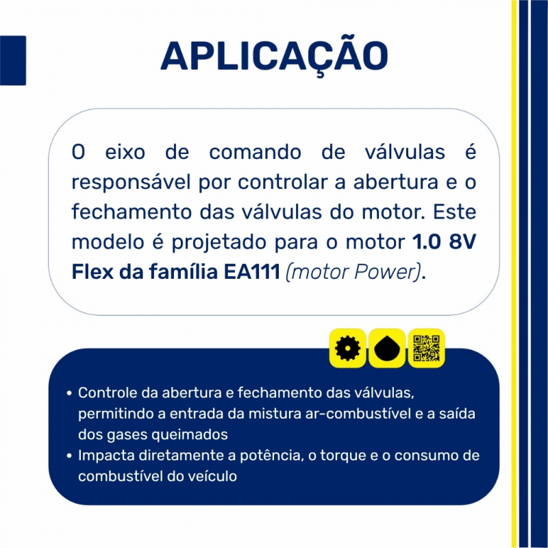520220101 - Eixo Comando de Válvulas Motor VW Gol 1.0 8V G4 Power Letra CH - Riosulense