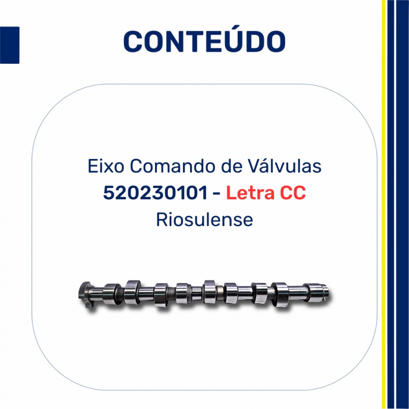 520230101 - Eixo Comando de Válvulas Motor VW 1.0/1.6 8V Power Flex Letra CC - Riosulense