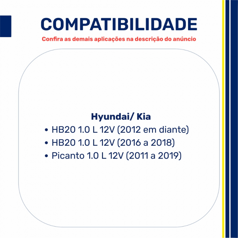BB K 10 0.25 - Bronzina de Biela Hyundai HB20 1.0 12V - Takao