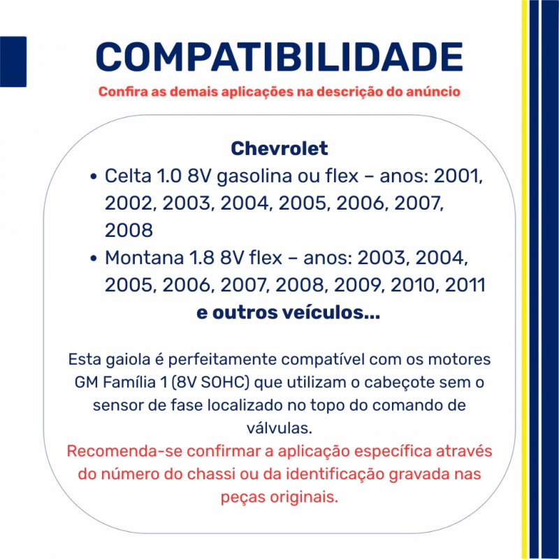 Gaiola Com.corsa 1.0/1.4/1.6/1.8 8v. S/furo Sensor