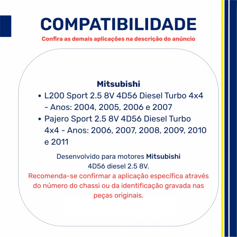 MB5093 - Polia Virabrequim Dupla em V Mando L200 e Pajero Sport 2.5 8V 4D56 Diesel - Mando Machinery