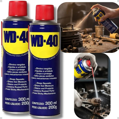 KIT 2 óLEOS SPRAY DESENGRIPANTE LUBRIFICANTE TRANSPARENTE WD40