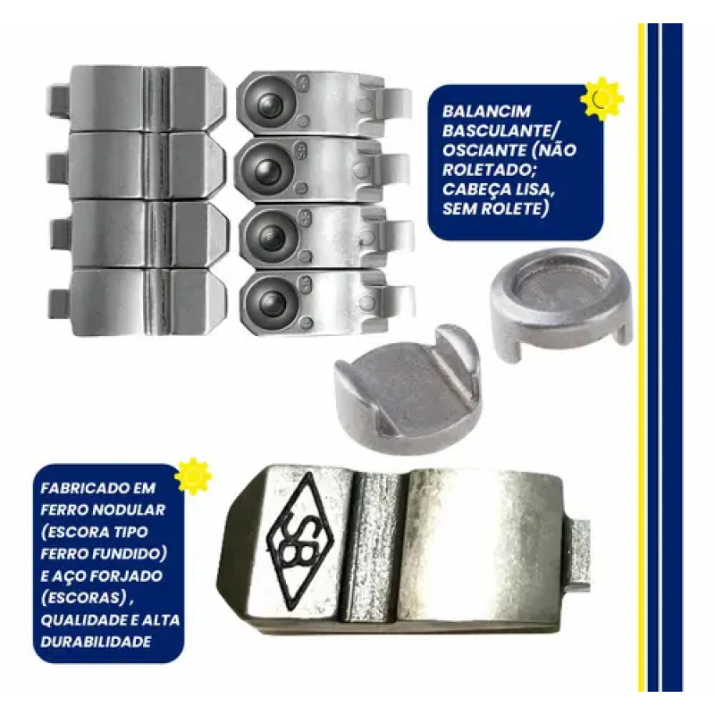 KIT 8 BALANCIM ESCORAS MOTOR CORSA WIND SUPER 1.0 8V 94/2006