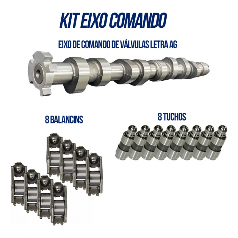 KIT EIXO COMANDO TUCHOS BALANCINS VW GOL FOX 1.6 8V LETRA AG