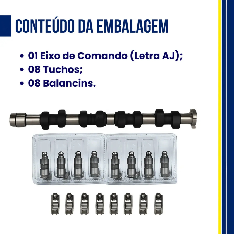 KIT EIXO COMANDO TUCHO GOL FOX VOYAGE 1.0 8V EA111 LETRA AJ