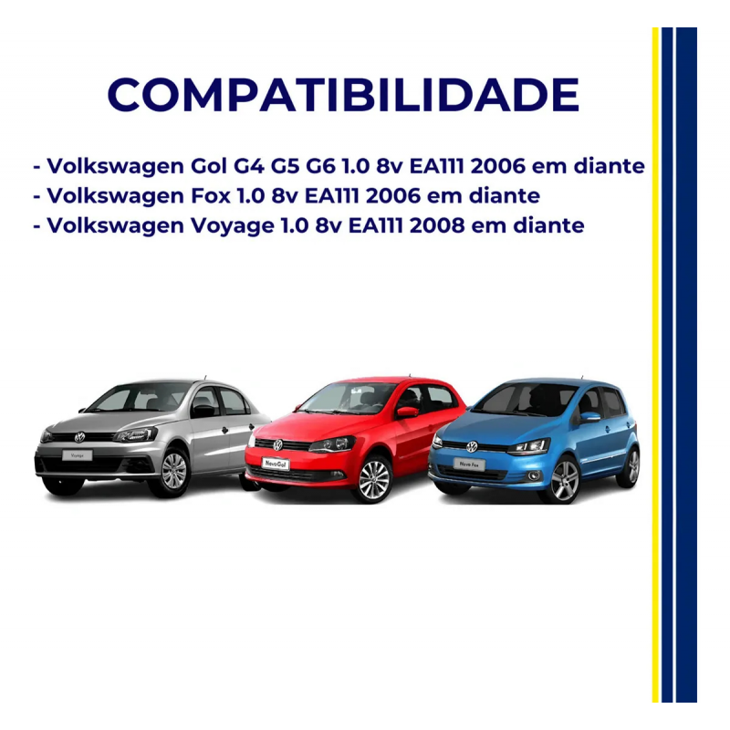 KIT EIXO COMANDO TUCHO GOL FOX VOYAGE 1.0 8V EA111 LETRA AJ
