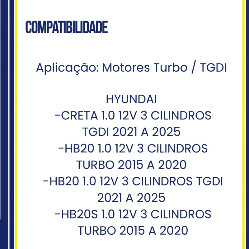 KIT BRONZINA MANCAL E BIELA HB20 1.0 TURBO TGDI 2016 A 2026 MEDIDA STD