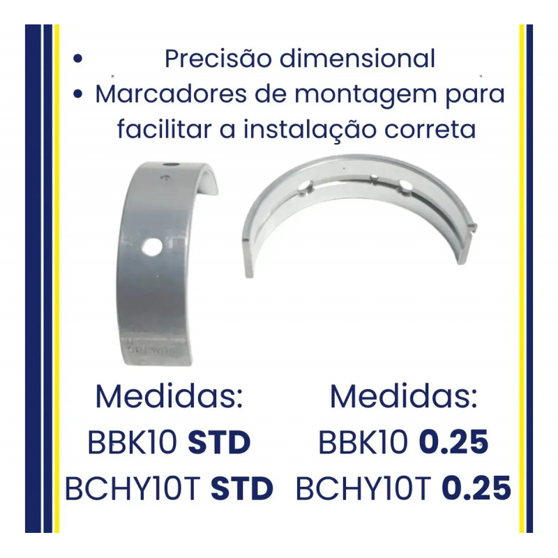 KIT BRONZINA MANCAL E BIELA HB20 1.0 TURBO TGDI 2016 A 2026 MEDIDA STD