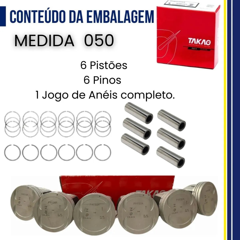 JOGO PISTãO ANEL SONATA AZERA 3.3 3.5 24V V6 G6DB 23MM GASOL