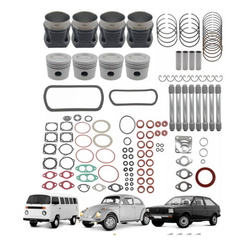 KIT MOTOR CAMISA PISTÃO ANEL KOMBI FUSCA GOL 1600 GASOLINA