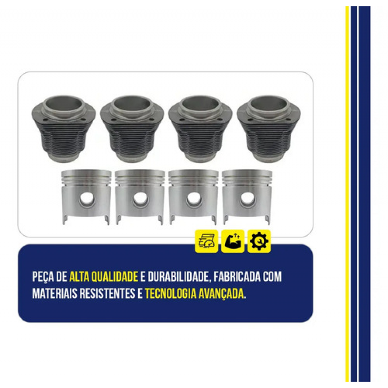 KIT MOTOR CAMISA PISTÃO ANEL KOMBI FUSCA GOL 1600 GASOLINA