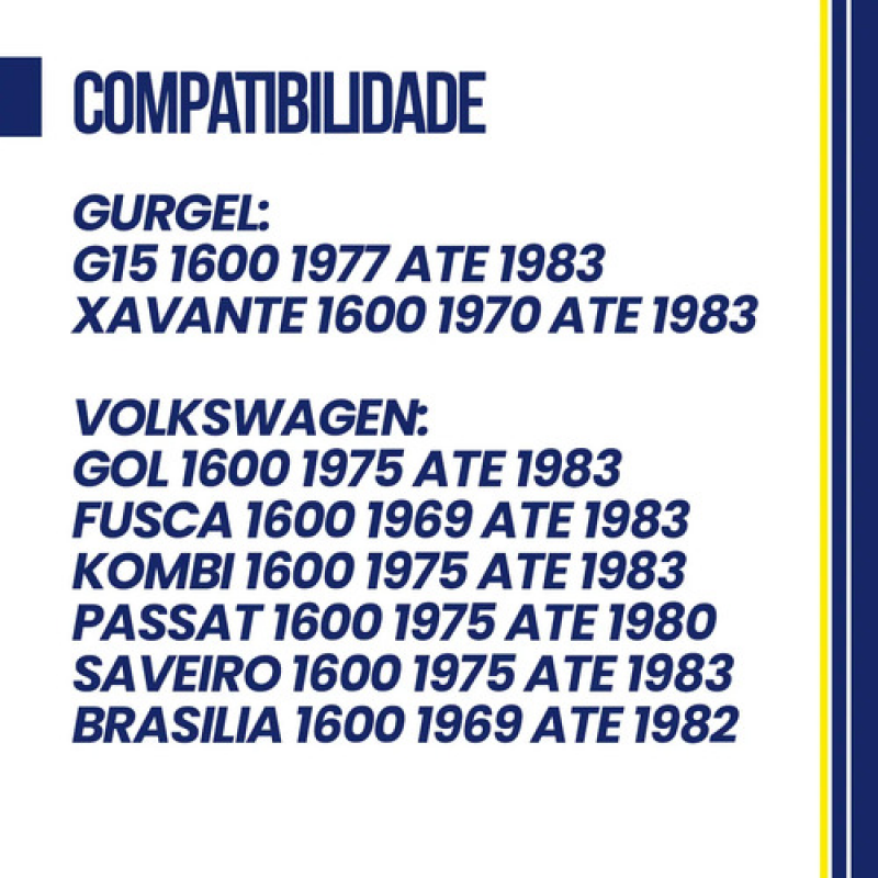 KIT MOTOR VW FUSCA/KOMBI/BRASILIA 1600 1969 ATE 1983 KS