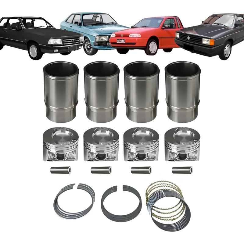 KIT MOTOR PISTAO ANEIS E CAMISAS CHT GASOLINA 1.6 8V GOL KS