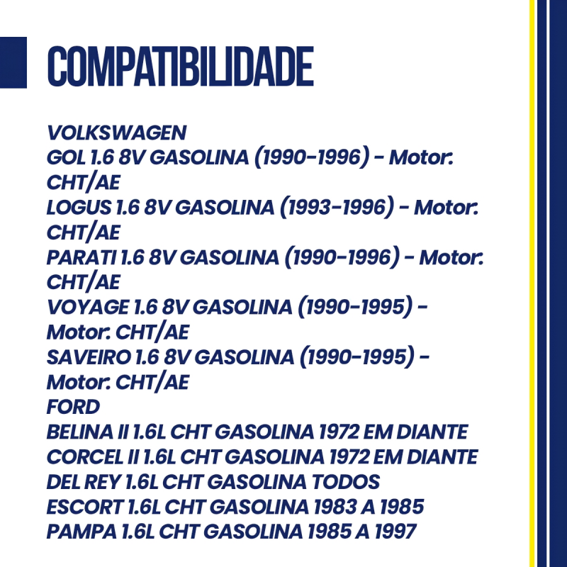 KIT MOTOR PISTAO ANEIS E CAMISAS CHT GASOLINA 1.6 8V GOL KS