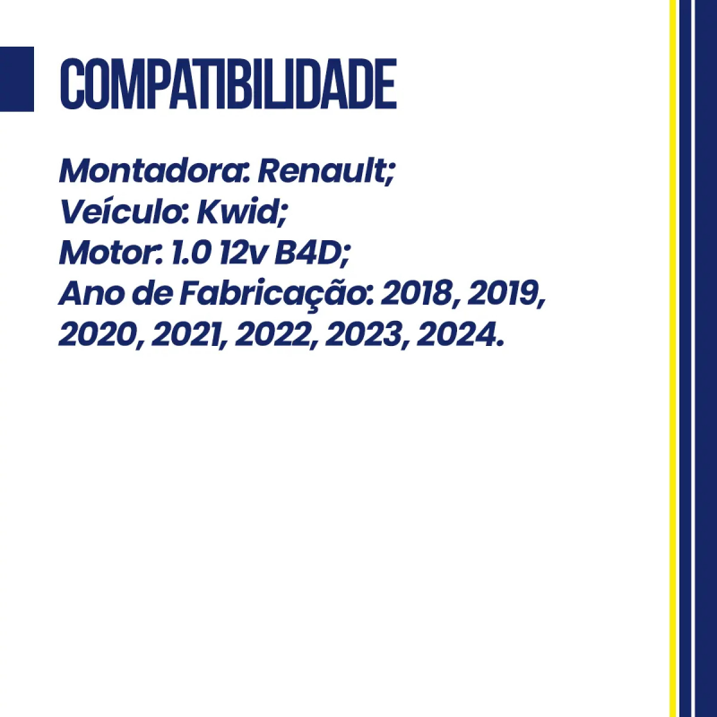 KIT CORRENTE DO MOTOR RENAULT KWID 1.0 12V 2018 24 MOTOR B4D