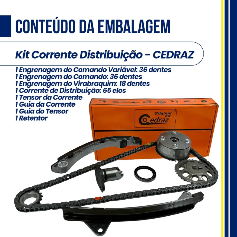 KIT CORRENTE DE DISTRIBUIçãO COROLLA 1.6/1.8 2003 A 2010