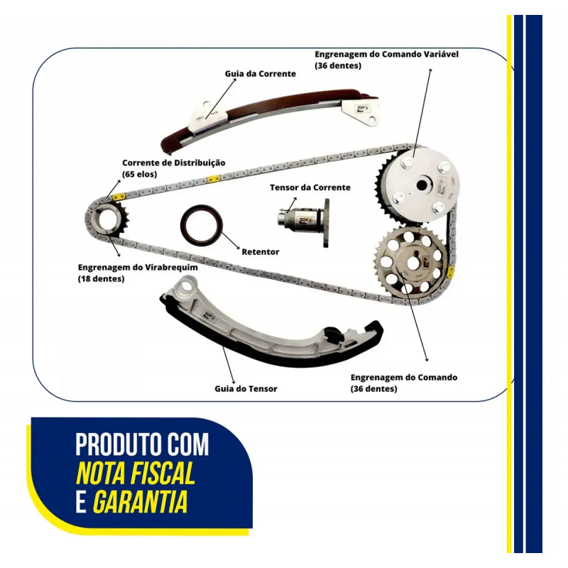 KIT CORRENTE DE DISTRIBUIçãO COROLLA 1.6/1.8 2003 A 2010