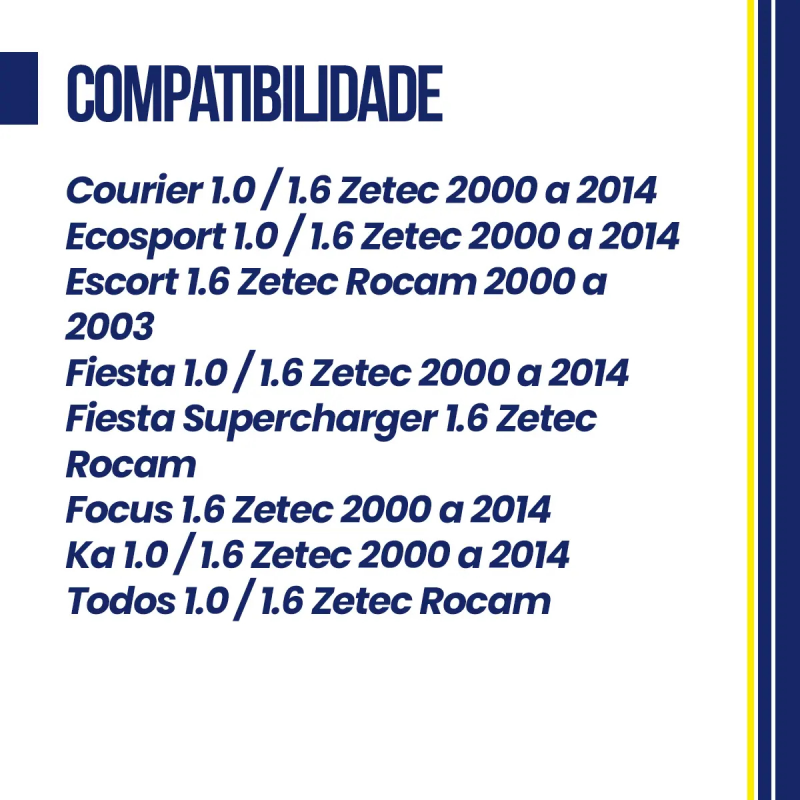 KIT CORRENTE COMPLETO PARA MOTORES ZETECROCAM 1.0 E 1.6 8V