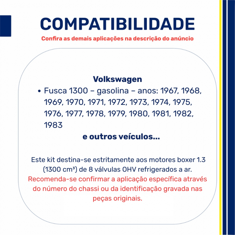 98129969 - Kit de Reparo (Pistão e Camisa) VW 1300 Refrigeração a Ar (Gasolina) - KSPG (KS)