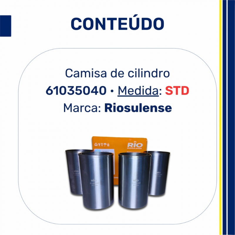 61035040 - Jogo de Camisa de Cilindro GM Monza 1.8 Fase I - Riosulense
