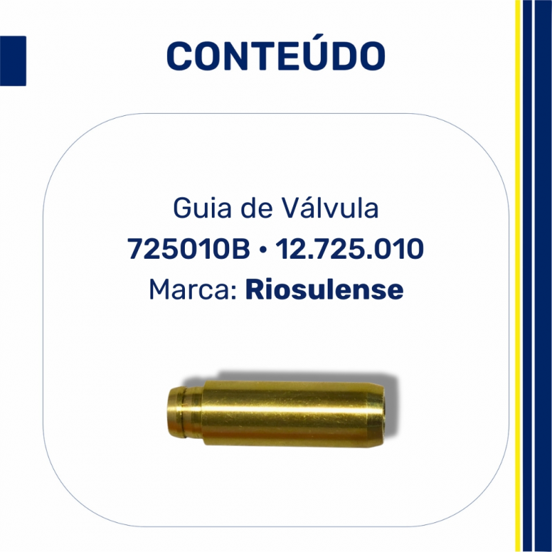 725010B - Jogo de Guia de Válvula VW Gol 1.0 16V Bronze STD1 - Riosulense