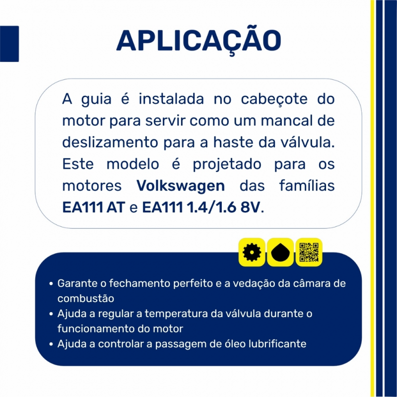 725010B - Jogo de Guia de Válvula VW Gol 1.0 16V Bronze STD1 - Riosulense